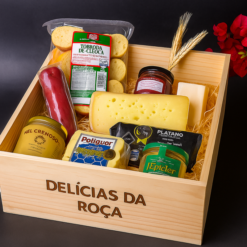Baú Delícias Da Roça – Seleção De Queijos, Salames E Sabores Artesanais